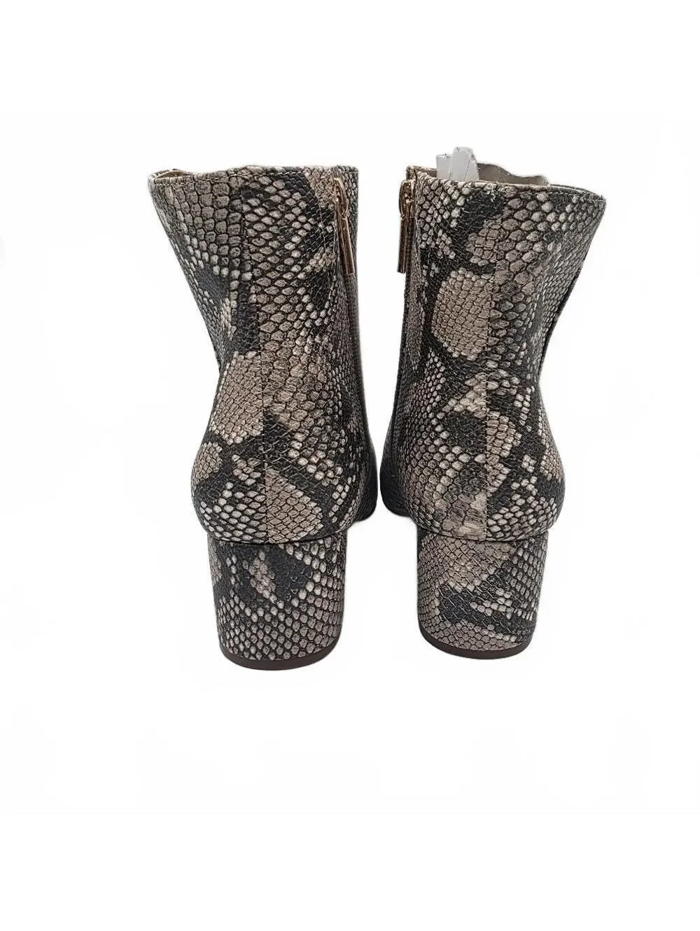 Women's Ankle Boots Booties Snakeskin Size 9.5 Comfortview Preppy Tan Office